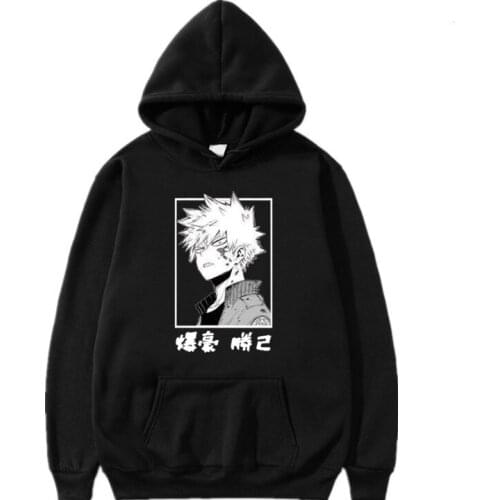 Japanese Harajuku my hero academia Unisex Hoodies Autumn Winter Anime Bakugou Katsuki Mens Hoodie Streetwear Casual Sweatshirts