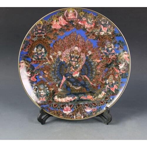 Vajra Buddha Porcelain Plate Decoration Geomancy Porcelain Plate Exorcism Decoration Plate Jingdezhen Porcelain
