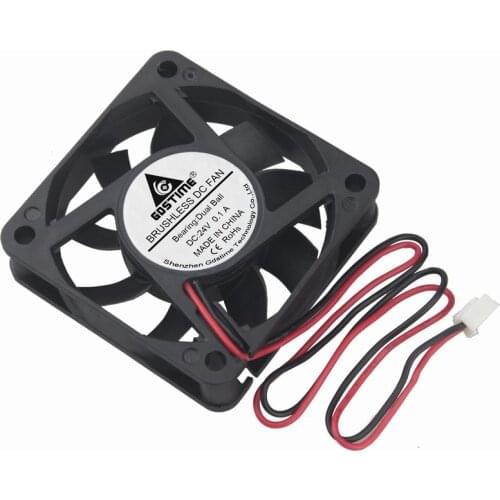 1 Piece Gdstime 6015 Two Ball DC 24V 60x60x15mm Machine Equitment PC CPU VGA Cooler Brushless Cooling Fan 6cm 60mm x 15mm 2Pin