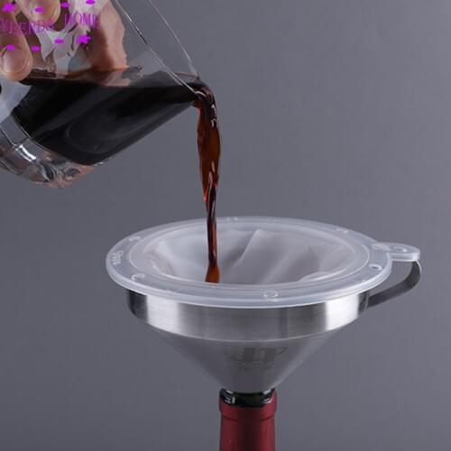 304 stainless steel funnel and milk traditional Chinese medicine oil white wine boiled water 200 300 400 450 mesh nylon filter