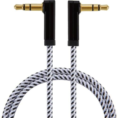 High quality 3.5mm Audio Cable 90 Degree Male to Male Aux Cable Compatible with for Tablets,Headphone,TV,PC,Car phone connector