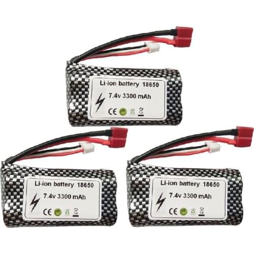 Wltoys 12427/12428/12429/12423/12402-A/12402a/12401/144001 RC Truck Spare Parts 7.4V 3300MAH Lipo Battery 2s 18650 20C
