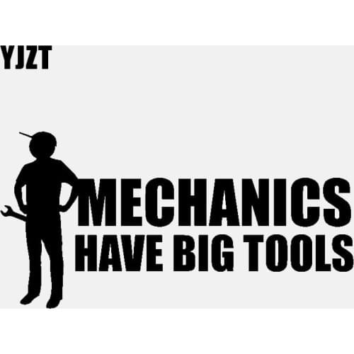 YJZT 17.5CM*8.8CM Fashion Mechanics Have BIG Tools Vinyl Car Window Sticker Decal Black Silver C11-1819