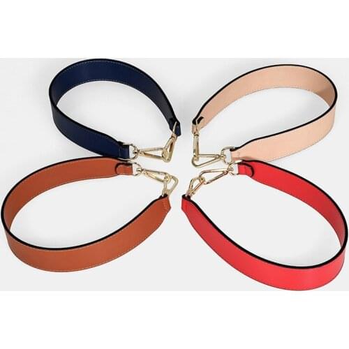 Kzfashion New Pu Wide Bag Shoulder Strap Belt Fittings Strap 4cm Wide 58cm Length Single Shoulder Straps Black Red Lady Bag