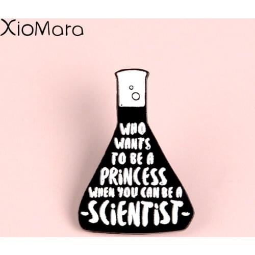 Scientist Beaker Enamel Pins Cool Black Science chemical Badge Measuring cup Custom Jewelry brooches Lapel pin for Women Men