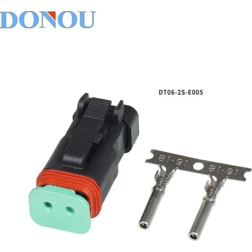 1set 2-Pin DEUTSCH Connector Automotive Wiring Harness Connector Hydraulic Solenoid Valve Rear Day Running Light DT06-2S-E005