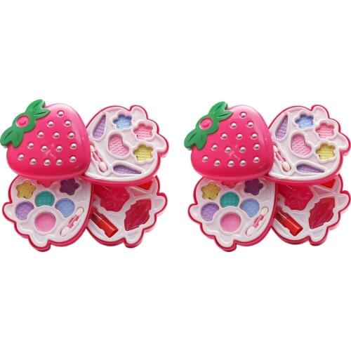 2x Kids Cosmetics Make Up Set Washable Beauty Makeup Box Gift Toys Safe Princess Girls Makeup for Girls Birthday Pretend Play