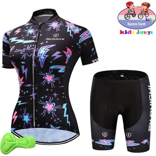 2021 Kids Cycling Jersey Set Girl Short Sleeve Summer Cycling Clothing MTB Ropa Ciclismo Child Bicycle Wear Sports Suit Cycling