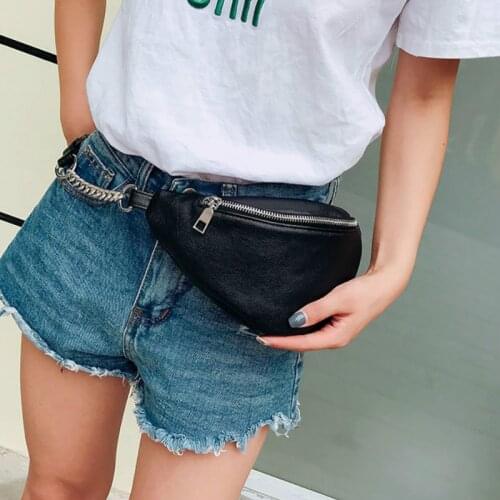 2021 Womens Waist Bag Fanny Pack PU Bag Belt Purse Small Purse Phone Key Pouch White Black Waist Packs