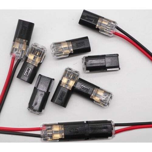 5-100 Pcs 2 Pin Way Spring Scotch Lock Connector 24-18AWG Wire for LED Strip Quick Splice Connector Cable Crimp Wire Connector