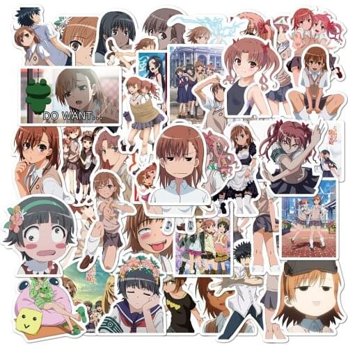 50PCS Anime Toaru Kagaku no Rerugan Stickes For Luggage Suitcase Laptop Stationery A Certain Scientific Railgun Cute Sticker