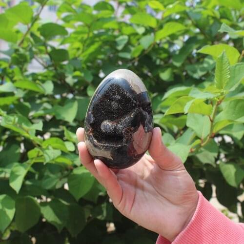 520g Natural curvature of the furnishing articles Turtle grain stone egg Ball Septarian nodule Fossil Crystal Healing quartz 43