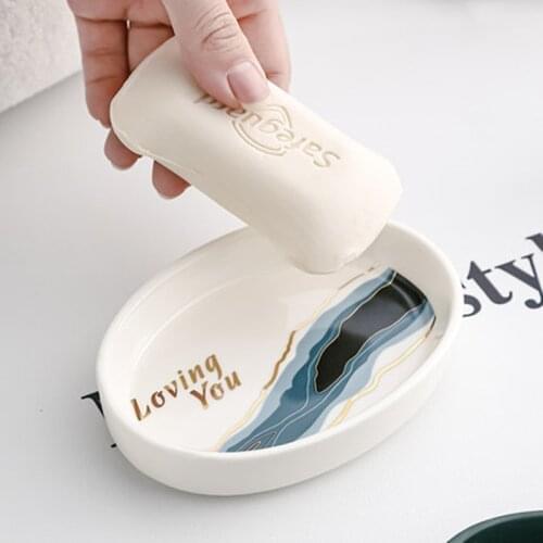 Bathroom Accessories Ceramic Soap Boxes Soap Dish Nordic Soap Plate Hotel Toilet Supplies