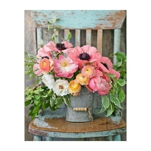 Flower drawing, DIY diamond painting cross stitch, ladies needlework, home decoration square mosaic 5D diamond embroidery