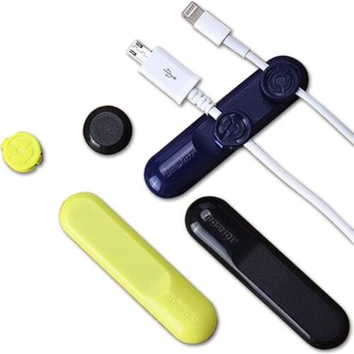 Mobile Phone Charging Cable Retainer USB Headphone Data Cord Holder Tidy Desktop Organizer Silicone Magnetic Clip Wire Winder