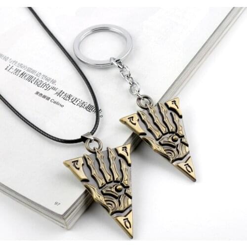 Dongsheng Amine Game The Elder Scrolls Morrowind Metal Charm Leather rope Chain Pendant Necklaces For Women /Men Jewelry