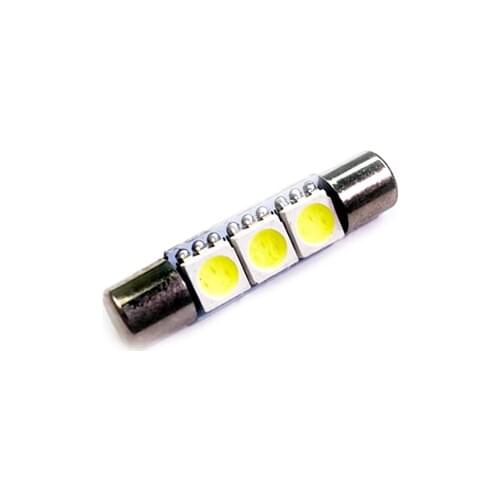 JEAZEA 1PC Car Auto LED Bulbs Super White 31mm 5050 3 Leds SMD 12V Sun Visor Make Up Mirror Light Lamp Reading Lamp Plate Light