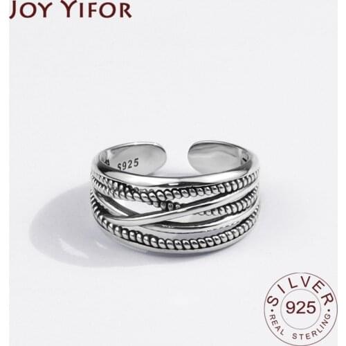 925 Sterling Silver Rings for Women Vintage Wedding Trendy Jewelry Large Adjustable Antique Rings Anillos