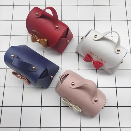 Leather Handbag Gift Bag with Bowknot Gift Packaging Candy Gift Box for Wedding Favor Baby Shower Birthday Party Decoration