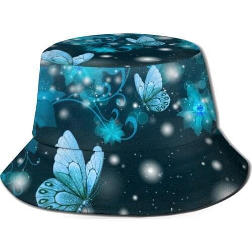 Hot Selling Butterfly Bucket Hat Women Sun Protection Cap Mens Hat Butterfly Fisherman Hats