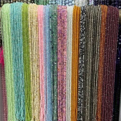 15.5" Grade A Aquamarin Micro-Faceted Beads Bulk Lot 2/3/4 MM Gray Moonstone Strand Beads Glass For DIY Making Jewelry Necklace