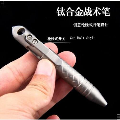 MINI Titanium Alloy Solid Portable Signature Pen Bolt Tactical PenTungsten Steel Attack Head Self Defense Writing Tool Outdoor