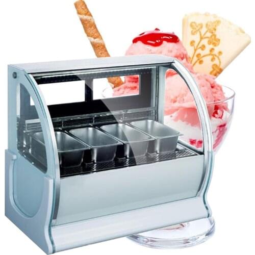 850W Ice Cream Display Cabinet Machine Commercial Ice Porridge Freezer 6 Round Barrels