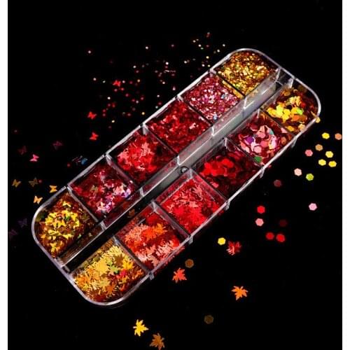 Butterfly Sequins Resin Fillings Gold Maple Leaf Glitter Sequin Diy Epoxy Resin Mold Filler Nail Art Decor Crafts Jewelry Making