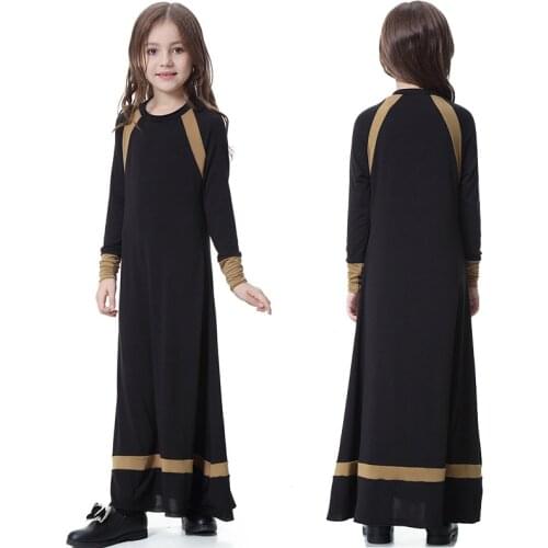 2020 new model dubai children abaya from 6 years old to16 years old robe ramadan clothes kaftan Muslim jibab dressed for baby g