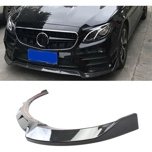 Front Lip Bumper Spoiler For Mercedes Benz W213 E Class Sport Style 2017-2019 Carbon Fiber Look Lower Splitter Guard Moulding