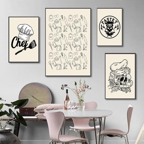 Cooking With Quote Posters and Prints Kitchenware Art Painting For Dining Prints Posters Kitchen Dining Room Decoration Picture