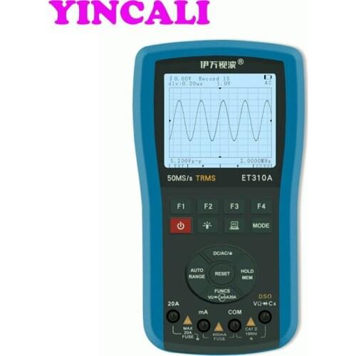 High Quality ET310A Handheld Oscilloscope 50MS/s Digital TRMS multimeter Storage Oscilloscope (DSO) with 4000 yards
