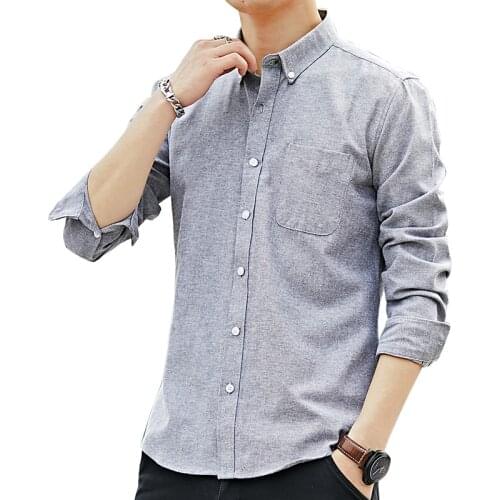 Shirt mens long-sleeved slim business formal wear handsome black and white inch shirt mens casual overalls