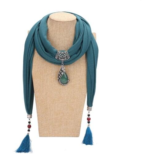 2021 Fashion New design scarf necklace for women fashion pearl jewelry necklace of muslim Sun protection Wrapped Chiffon scarf