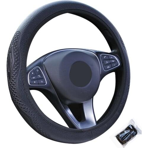 Universal Car Steering Wheel Cover Artificial Leather Wrap For 14.57" (37CM) to 15" (38CM) M Size Steering Wheel Car Decoration