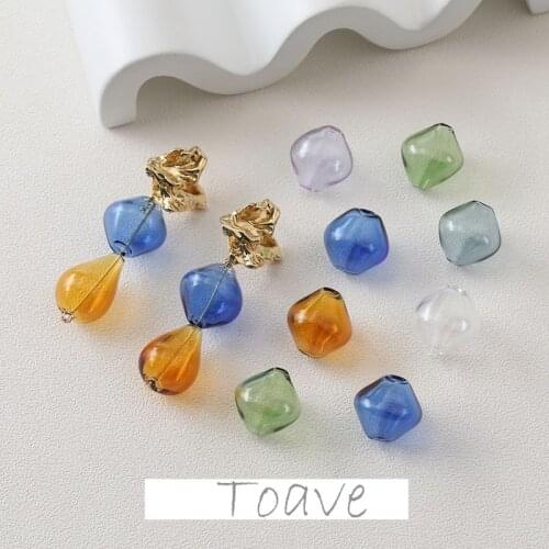 Stained Glass Diamond Hollow Hole diy Beaded Glass Bead Necklace Bracelet Earring Retro Material Matching