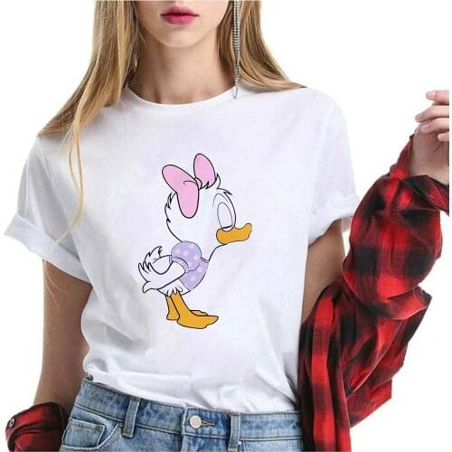 Disney Women Tshirt Daisy Duck Donald Duck Print Short Sleeve Tops Tees Fashion Casual T Shirt Womens Clothes Dropship