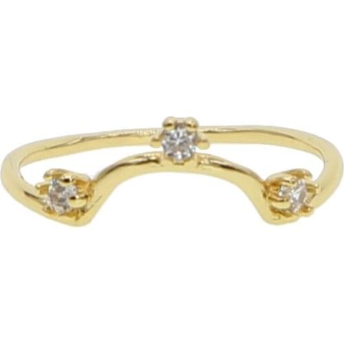 2021 Top Quality Concise Classical Six Claws CZ Wedding Ring Bezel Setting 3 Stones Austrian Crystal Rings Women Fashion Jewelry