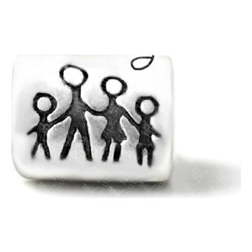 10PCS New Arrival European Style Rhodium Plated Family Big Hole Metal Beads Fits Diy Handmade Bracelet Jewellery Wholesale