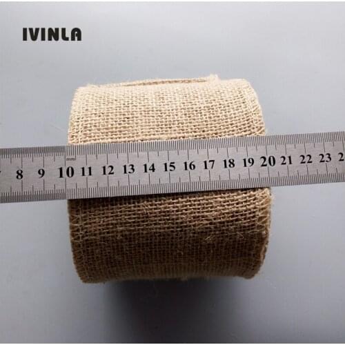 2PCS/Lot 10CMx10M Natural Jute Roll For Country wedding Party Decoration Gift Packing