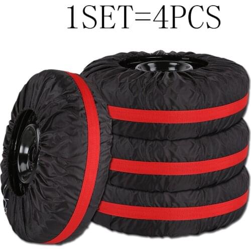 4Pcs/Lot Car Spare Tire Cover Case Polyester Auto Wheel Tires Storage Bags Vehicle Tyre Accessories Dust-proof Protector