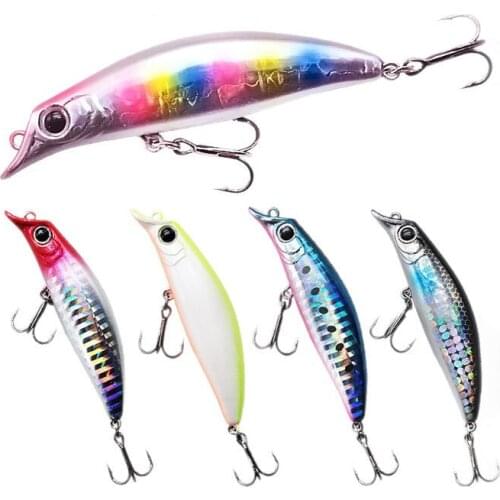 5PCS New Minnow Bait Floating 8Cm7G Minnow Fishing Lure Wobbler Laser Hard Lure With Reinforced Tweeter Hook