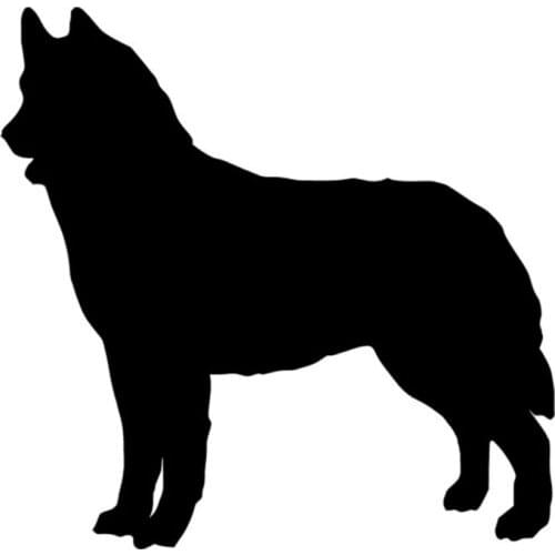 9.8*9.5CM Siberian Husky Dog Vinyl Decal Cute Creative Car Stickers Motorcycle Car Styling Decoration Black/Silver S1-0390