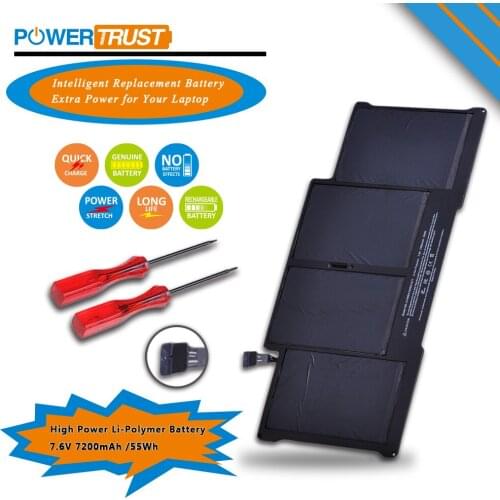 PowerTrust 7.3V 50wh A1405 Laptop Battery for Apple Macbook Air13" inch A1377 A1369 Late 2010 Mid 2011 2013 Early 2014 2015