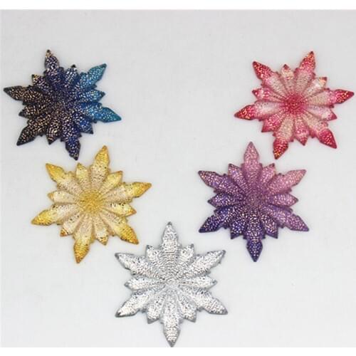 Cong Shao New 20pcs 32mm resin Big Colorful Leaf Flat back rhinestone appliques DIY Wedding scrapbook Accessories craft WC506