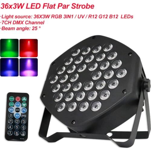 Wireless Remote Control LED Par 36x3W RGB Wash Light DMX Controller No Noise Paty KTV Stage Professional Night Lights