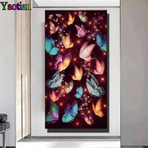 Color butterfly,large diy diamond painting Mosaic Full Square Round Drill DIY 5d painting diamond embroidery wall stickers