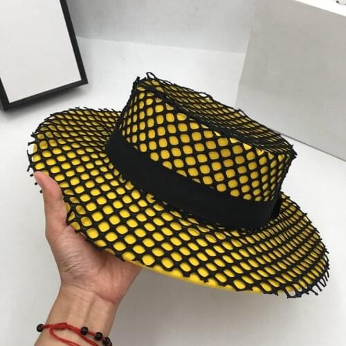 Fedora Panama Europe United States about new wool ceiling yellow fashion French sunscreen han edition hats for men and wome