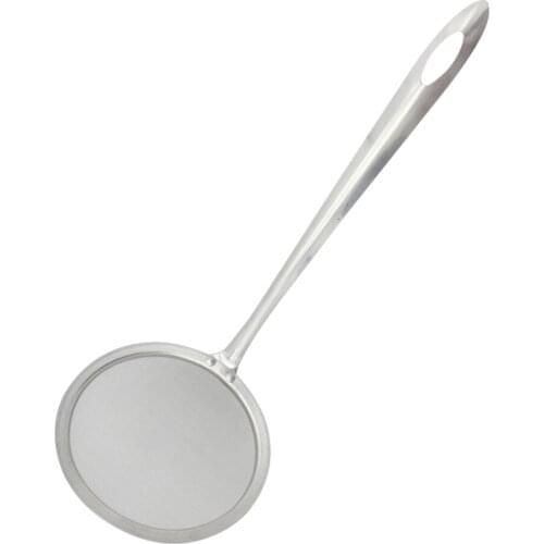 Oil Strainer Stainless Steel Flour Filter with Extended Handle Hanging Hole Fat Oil Skim Kitchen Filtering Tool 2021