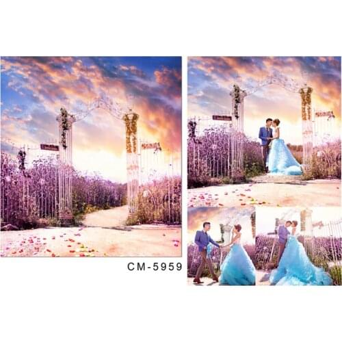 Photographic Backdrops for Studio 5x7 Lavender Sea Field Colourful Sky For Wedding Photo Shoots Custom Photo Backdrops